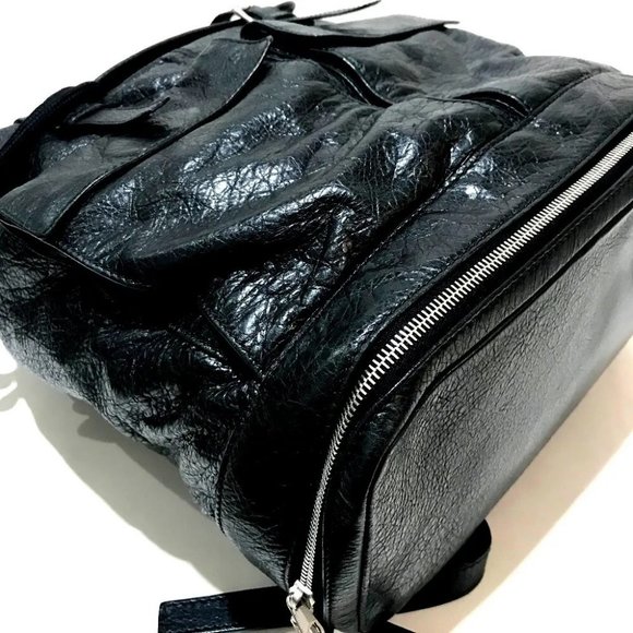 Auth BALENCIAGA 298114 Backpack-Bag Sheepskin Black - Picture 7 of 10